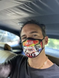 ADULT BEWARE OF THE DOG FORM-FITTING FACE MASK