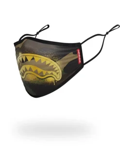 ADULT CAMO GOLD SHARK FORM FITTING FACE MASK