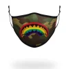 ADULT RAINBOW SHARK FORM FITTING FACE MASK