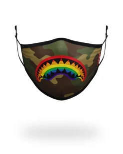 ADULT RAINBOW SHARK FORM FITTING FACE MASK
