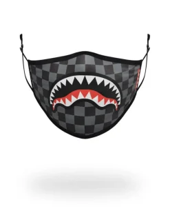 ADULT SHARKS IN PARIS (GREY) FORM FITTING FACE MASK