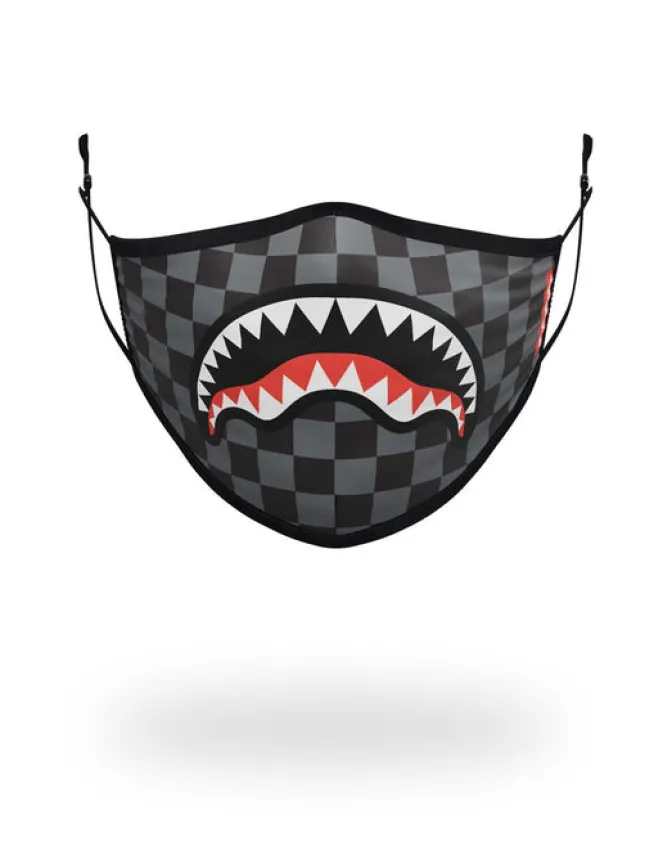 ADULT SHARKS IN PARIS (GREY) FORM FITTING FACE MASK