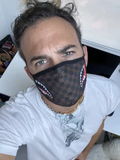 ADULT SHARKS IN PARIS (SIDE SHARK) FORM-FITTING FACE MASK