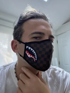 ADULT SHARKS IN PARIS (SIDE SHARK) FORM-FITTING FACE MASK