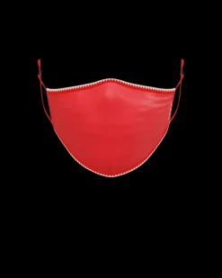 ADULT VERTICAL SHARK (RED) FORM-FITTING FACE MASK