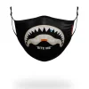 BITE ME SHARK (BLK) POLYESTER FACE MASK