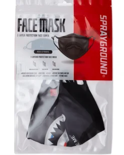 BITE ME SHARK (BLK) POLYESTER FACE MASK