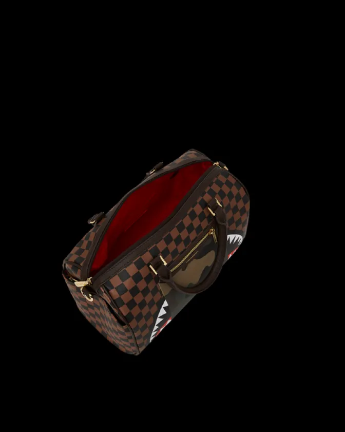 EXTERIOR GOLD ZIP POCKET SHARKS IN PARIS MINI DUFFLE