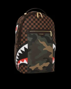 EXTERIOR GOLD ZIP POCKET SHARKS IN PARIS BACKPACK (DLXV)