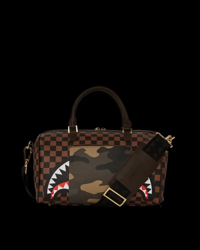 EXTERIOR GOLD ZIP POCKET SHARKS IN PARIS MINI DUFFLE