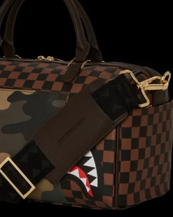 EXTERIOR GOLD ZIP POCKET SHARKS IN PARIS MINI DUFFLE