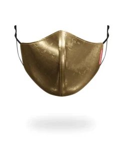 GOLD MONEYGRAM VEGAN LEATHER FACE MASK