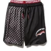 GREY CHECKERED SPLIT CORTO SWIM TRUNKS