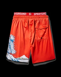 JAPAN WAVE CORTO SWIM TRUNKS (RED)