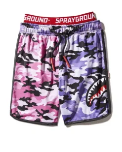 KIDS SPLIT CAMO SWIM TRUNKS