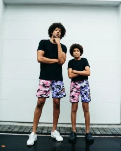 KIDS SPLIT CAMO SWIM TRUNKS