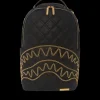 NOIR QUILT GOLD CHAIN SHARK BACKPACK (DLXV)