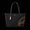 NOIR QUILT GOLD CHAIN SHARK TOTE