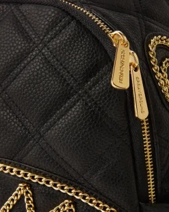 NOIR QUILT GOLD CHAIN SHARK SAVAGE BACKPACK