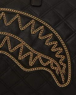 NOIR QUILT GOLD CHAIN SHARK DUFFLE