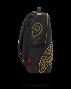 NOIR QUILT GOLD CHAIN SHARK BACKPACK (DLXV)