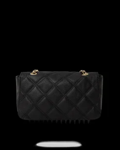 NOIR QUILT GOLD CHAIN SHARK HANDBAG