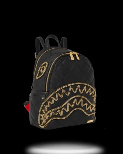 NOIR QUILT GOLD CHAIN SHARK SAVAGE BACKPACK