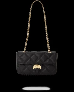 NOIR QUILT GOLD CHAIN SHARK HANDBAG