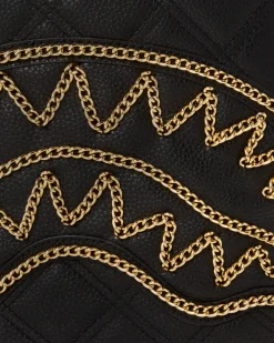 NOIR QUILT GOLD CHAIN SHARK SAVAGE BACKPACK