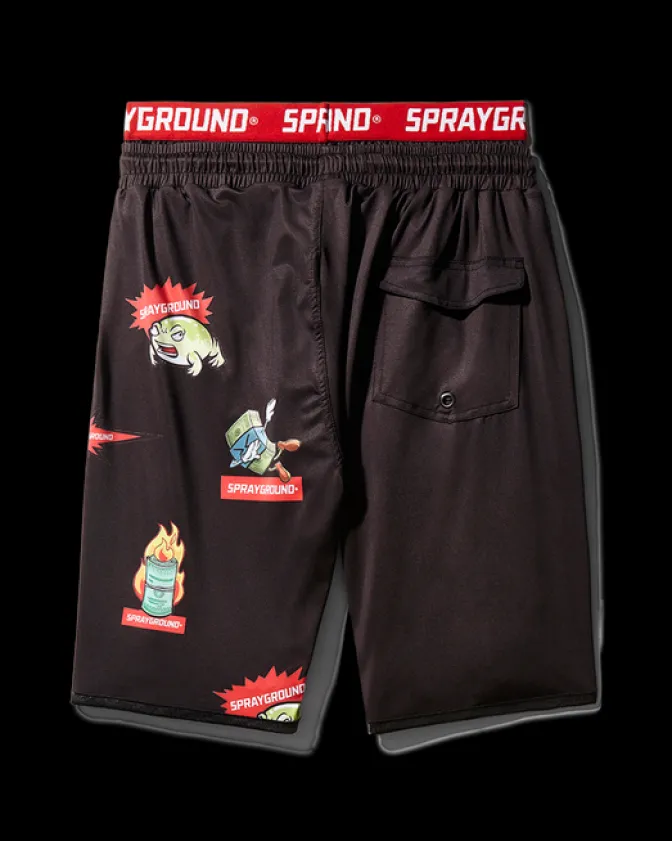 PATCH ALL-IN CORTO SWIM TRUNKS (BLACK)