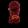 RED LEOPARD GOLD SHARK MOUTH SKI MASK