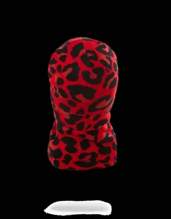 RED LEOPARD GOLD SHARK MOUTH SKI MASK
