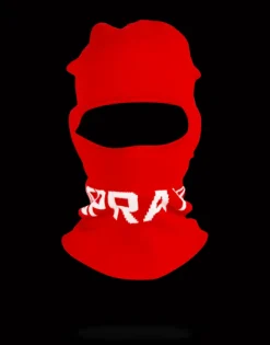 RED SPRAYGROUND LOGO SKI MASK
