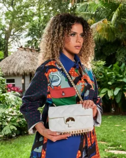 RIVIERA LE BLANC GOLD CHAIN SHARK HANDBAG