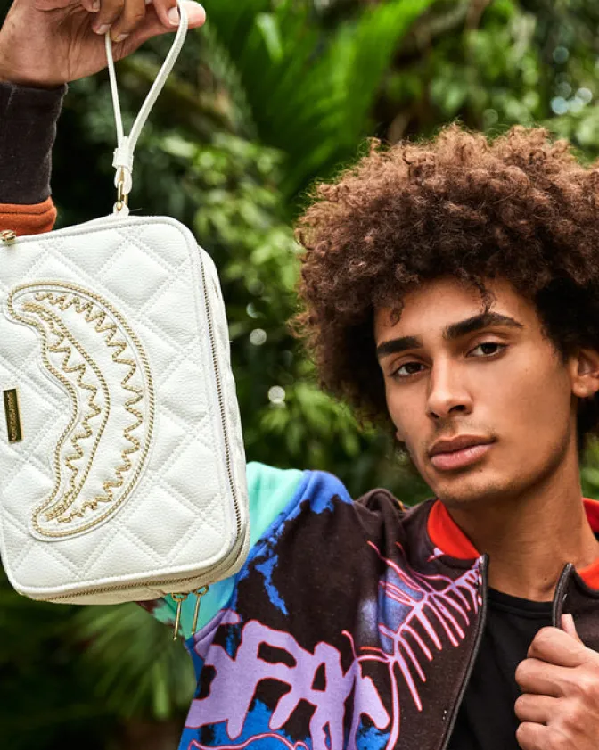 RIVIERA LE BLANC GOLD CHAIN SHARK TOILETRY BAG