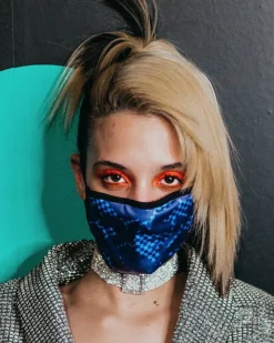 SHARK CHECK (BLUE) FACE MASK