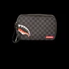 SHARKS IN PARIS (BLACK CHECKERED EDITION) TOILETRY AKA MONEY BAGS
