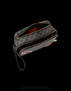 SHARKS IN PARIS (BLACK CHECKERED EDITION) TOILETRY AKA MONEY BAGS