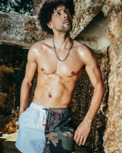 SPLIT BITE CAMO SHOTO SWIM TRUNKS