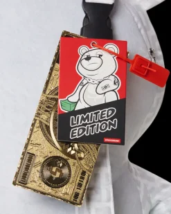 SPLIT THE CHECK (PEARL) MONEYBEAR TEDDYBEAR BACKPACK