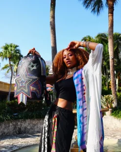 STAR RACER A.I.7 SANDFLOWER COLLAB BEADED BACKPACK