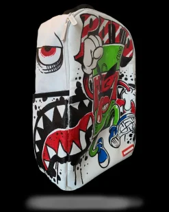 THE SPRAYGROUND DIY WHITE BACKPACK (VEGAN LEATHER u0026 INNER MONEY LINING) u0026 MARKERS INCLUDED