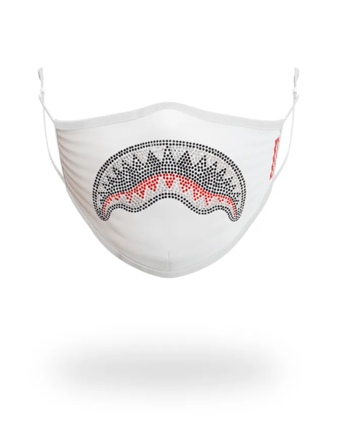 TRINITY DIAMOND SHARK (WHT) POLYESTER FACE MASK