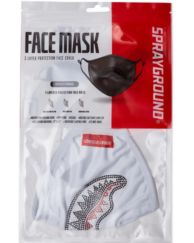 TRINITY DIAMOND SHARK (WHT) POLYESTER FACE MASK